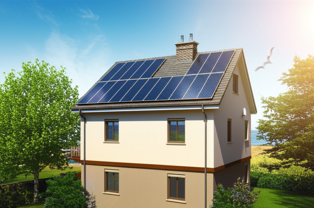 Solar installation on house