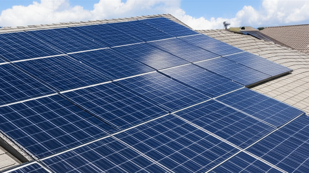 Solar panels on rooftop